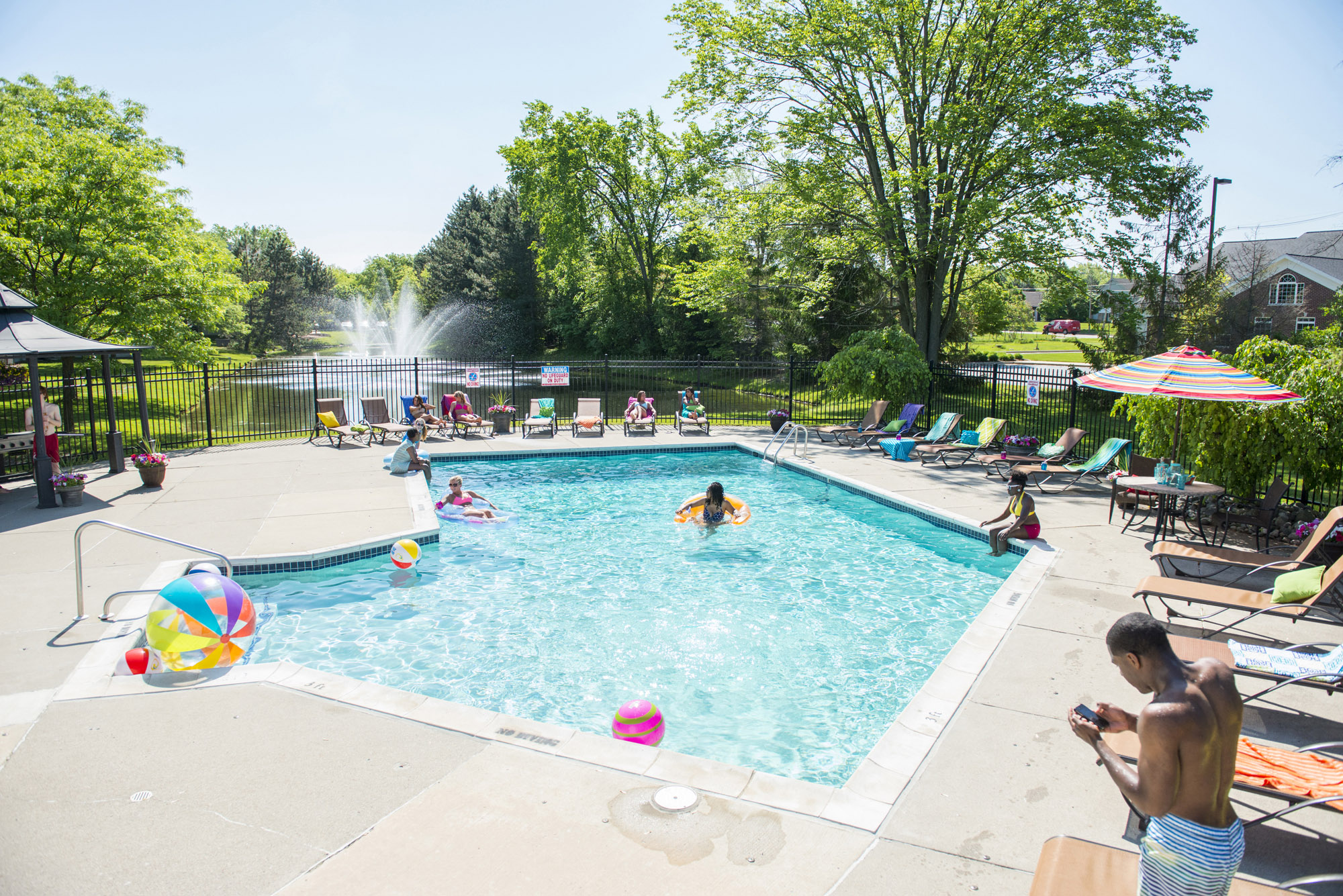 Pool at Arbor Glen Apartments in East Lansing, MI near Michigan State University.