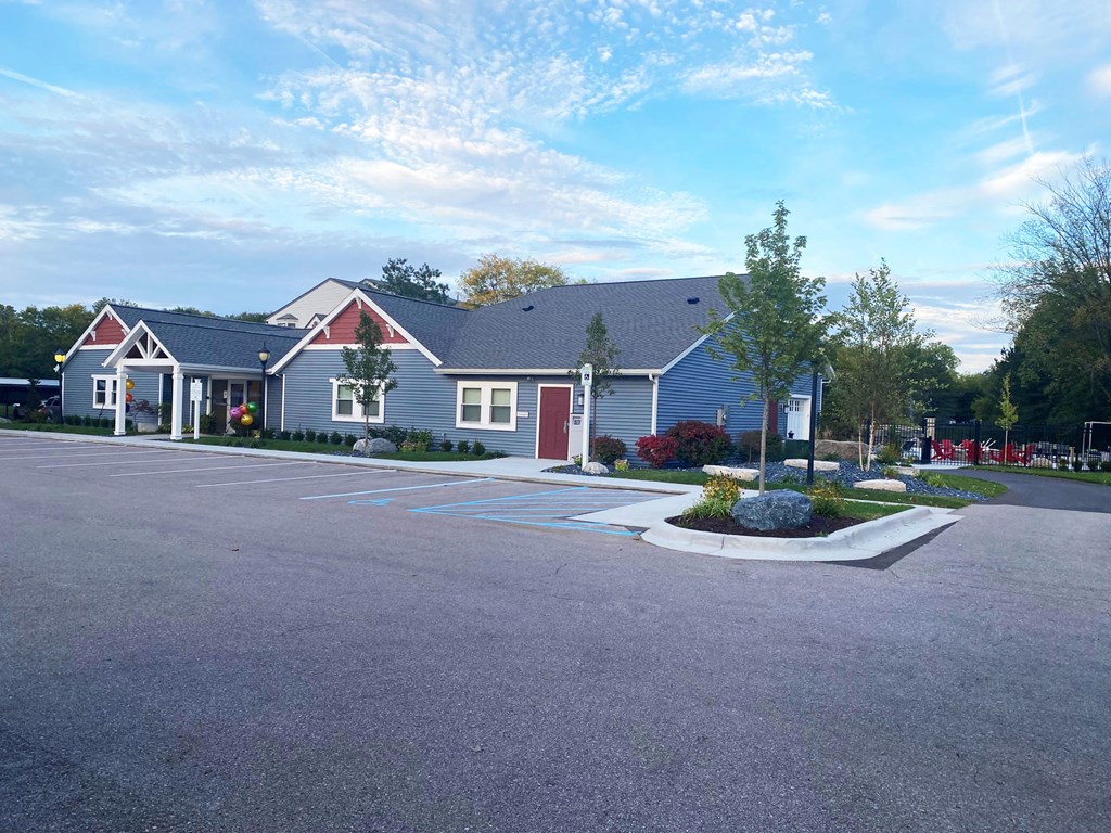 Clubhouse and leasing office  at Arbor Glen Apartments in East Lansing, MI near Michigan State University.