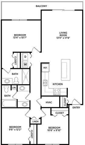 3 Bedroom 2 Bathroom for 3 People (rate per person)