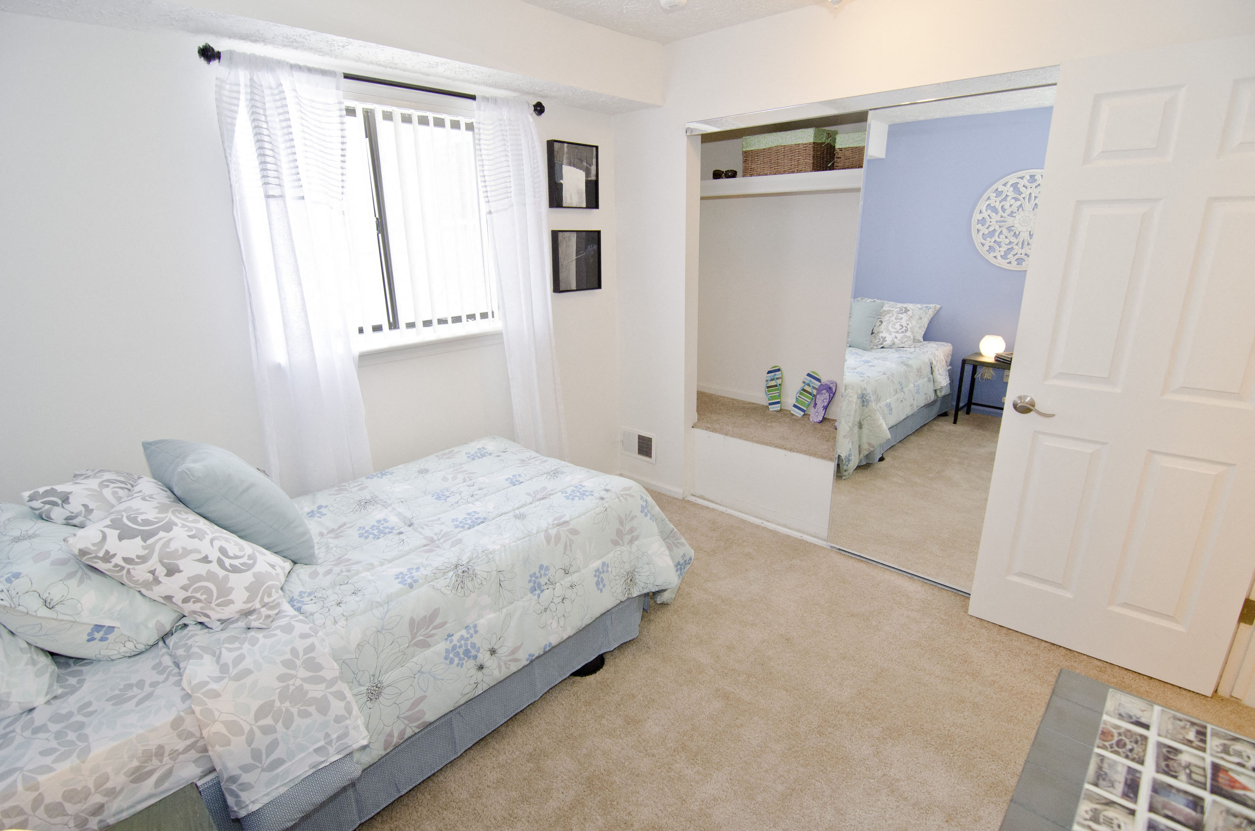 Spacious bedrooms in East Lansing Apartments near Michigan State University | Burnt Tree