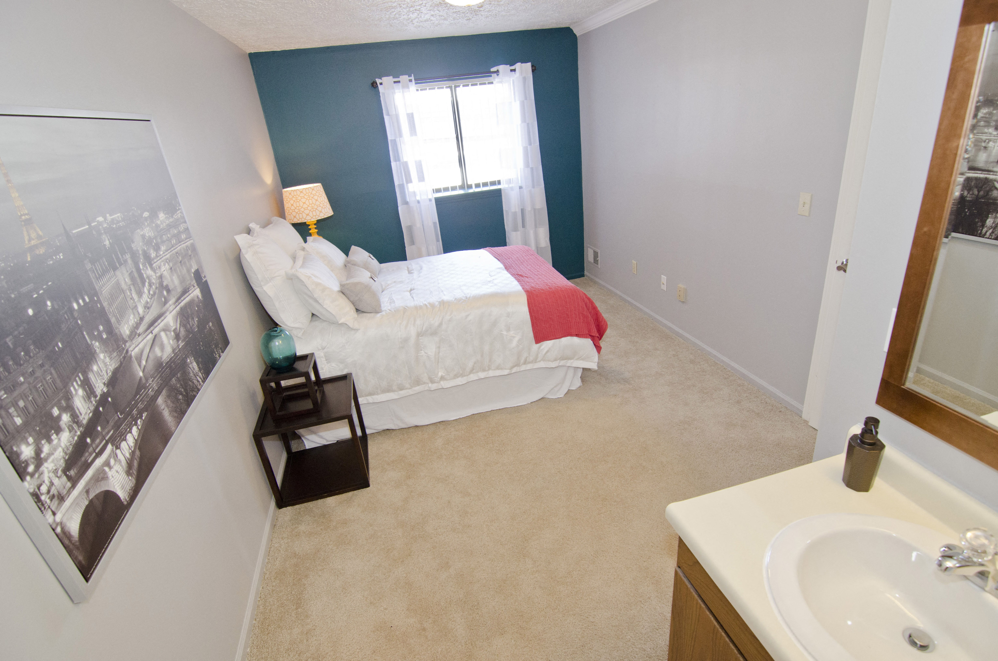 Spacious bedrooms in East Lansing Apartments near Michigan State University | Burnt Tree