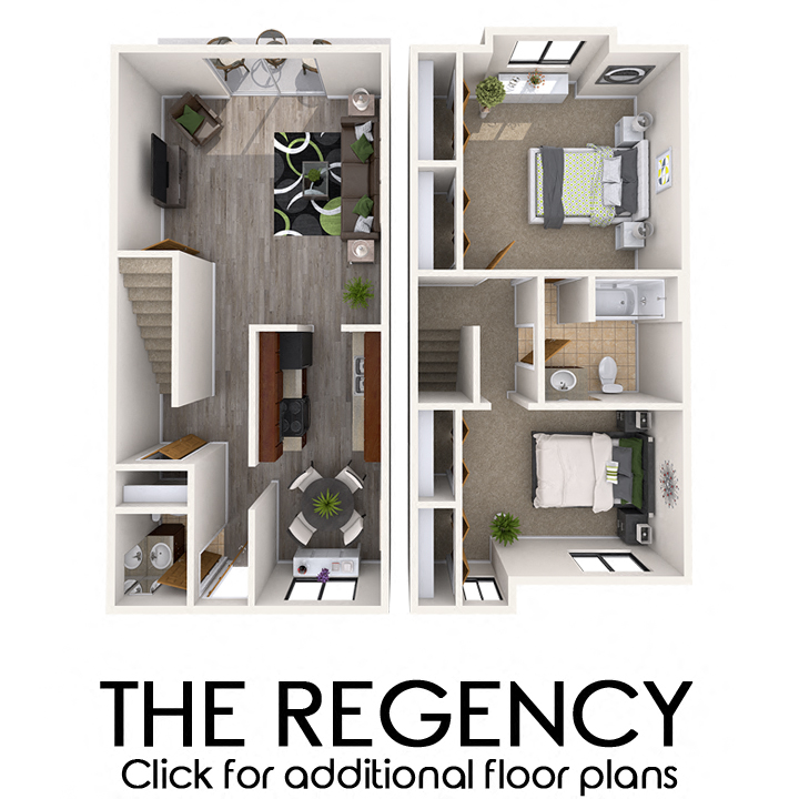 2 bedroom apartment floor plans in East Lansing, MI near Michigan State University | Carriage Hill East