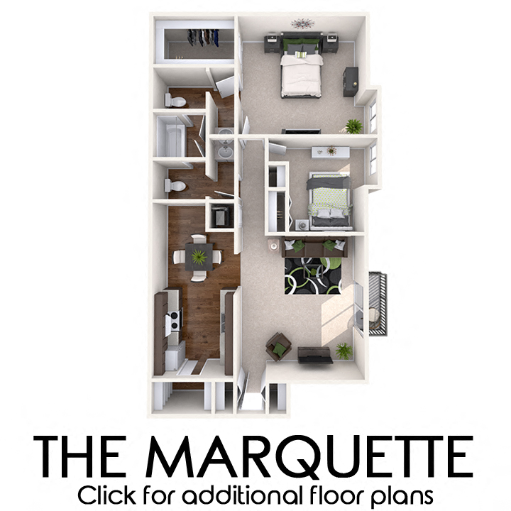 2 bedroom apartment floor plans in East Lansing, MI near Michigan State University | Carriage Hill East