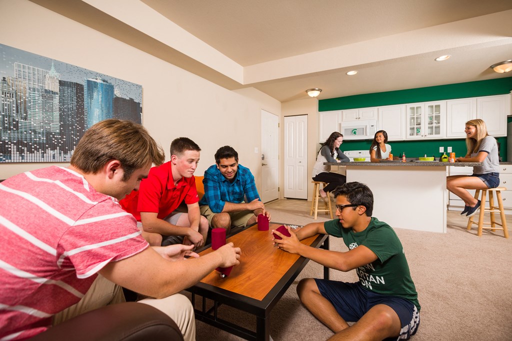 Spacious Kitchen and Living room in East Lansing Apartments near Michigan State University | Cedar Greens