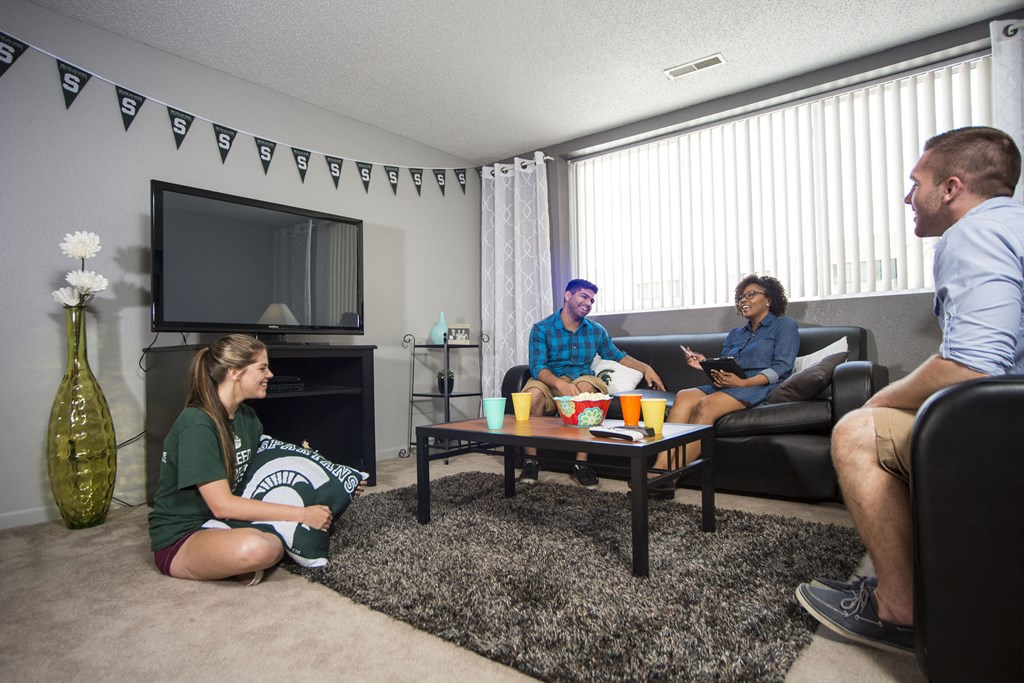 Spacious Living room in East Lansing Apartments near Michigan State University | Cedar Village Apartments