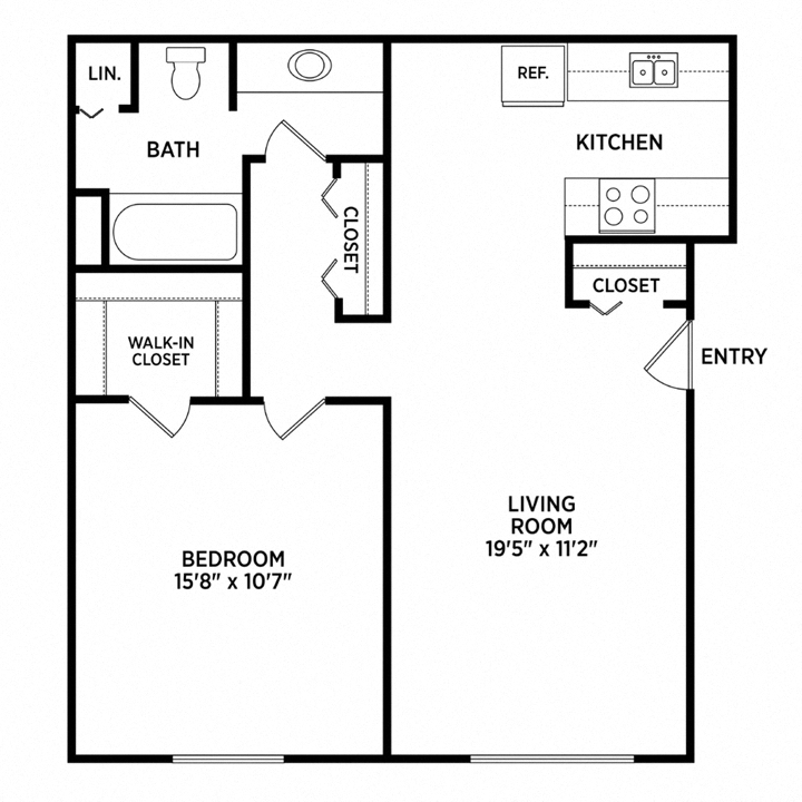 1 bedroom apartment floor plans in East Lansing, MI near Michigan State University | East Knolls