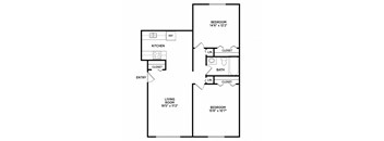 2 bedroom apartment floor plans in East Lansing, MI near Michigan State University | East Knolls