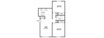 2 bedroom apartment floor plans in East Lansing, MI near Michigan State University | East Knolls