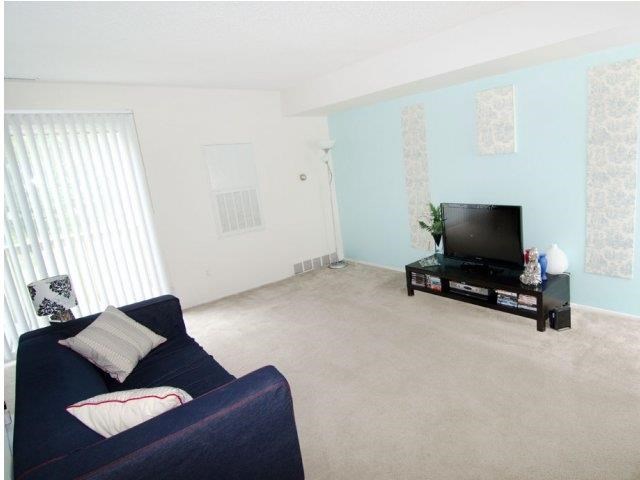 a living room with a couch and a television