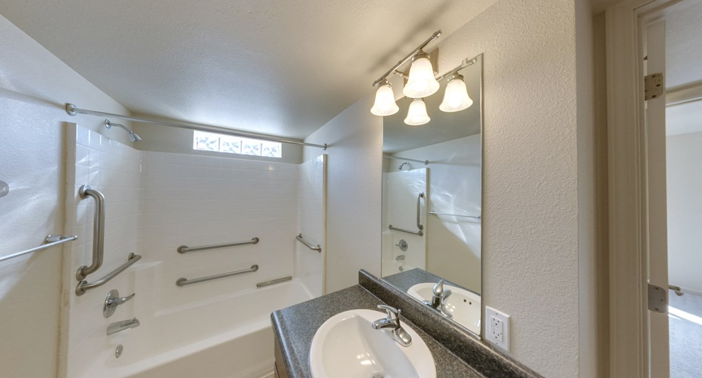 Spacious Bathroom in East Lansing Apartments near Michigan State University | Old Canton