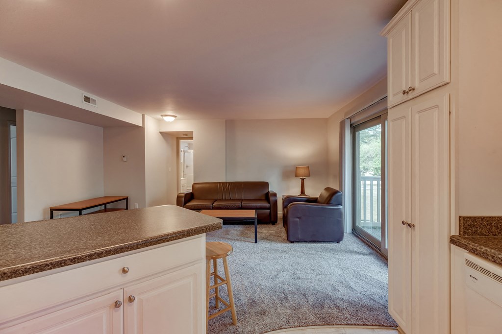 Spacious Kitchen and Living room in East Lansing Apartments near Michigan State University | Old Canton