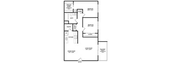 2 bedroom floor plan Stoneridge Apartments in East Lansing Michigan