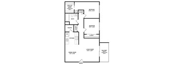 2 bedroom floor plan Stoneridge Apartments in East Lansing Michigan