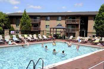 Pool Kitchen at the Hamptons Apartments near Michigan State University