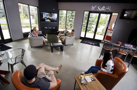 Spacious Living room in East Lansing Apartments near Michigan State University | Waterbury Place