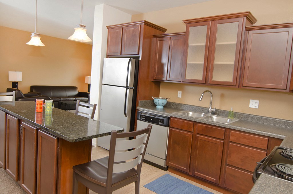 Spacious Kitchen in East Lansing Apartments near Michigan State University | Waterbury Place