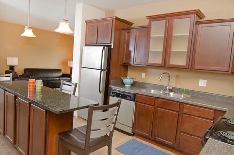 Spacious Kitchen in East Lansing Apartments near Michigan State University | Waterbury Place