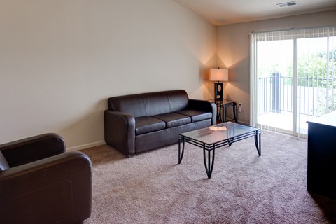 Spacious Living room in East Lansing Apartments near Michigan State University | Waterbury Place