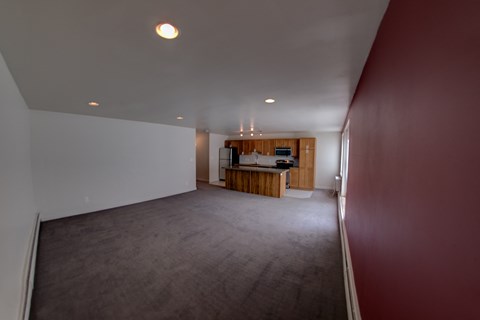 Spacious Kitchen and Living room in East Lansing Apartments near Michigan State University | West Village