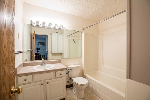 Spacious Bathroom in East Lansing Apartments near Michigan State University | Woodmere