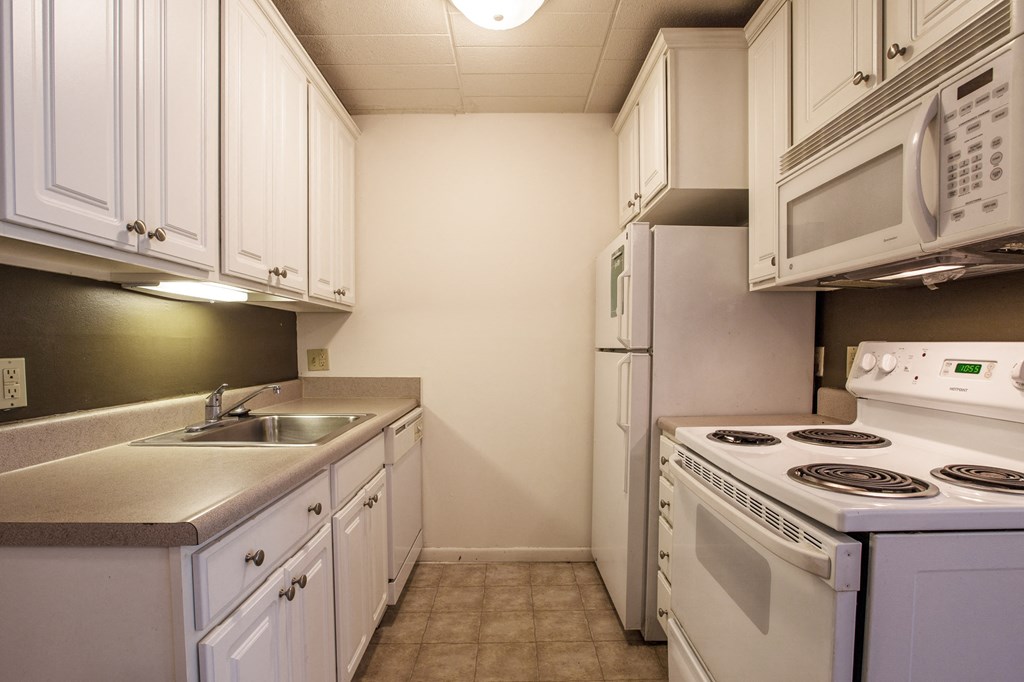 Spacious Kitchen and Living room in East Lansing Apartments near Michigan State University | Woodmere