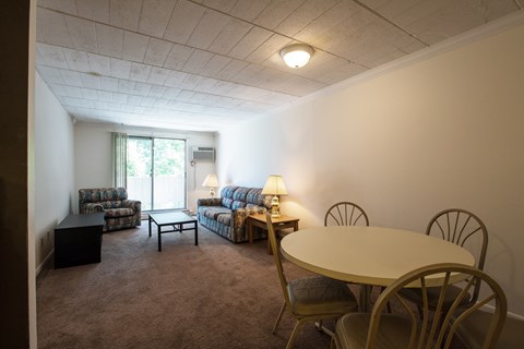 Spacious Living room in East Lansing Apartments near Michigan State University | Woodmere