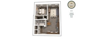 1 Bed 1 Bath Balcony
