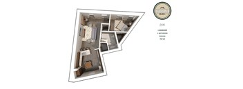 1 Bed 1 Bath Balcony