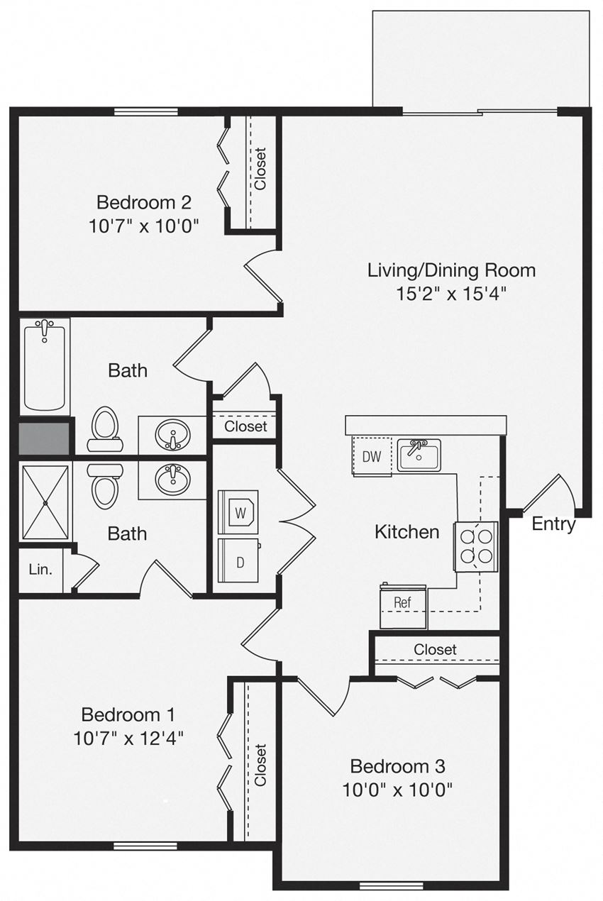3 Bedroom Apartment Home