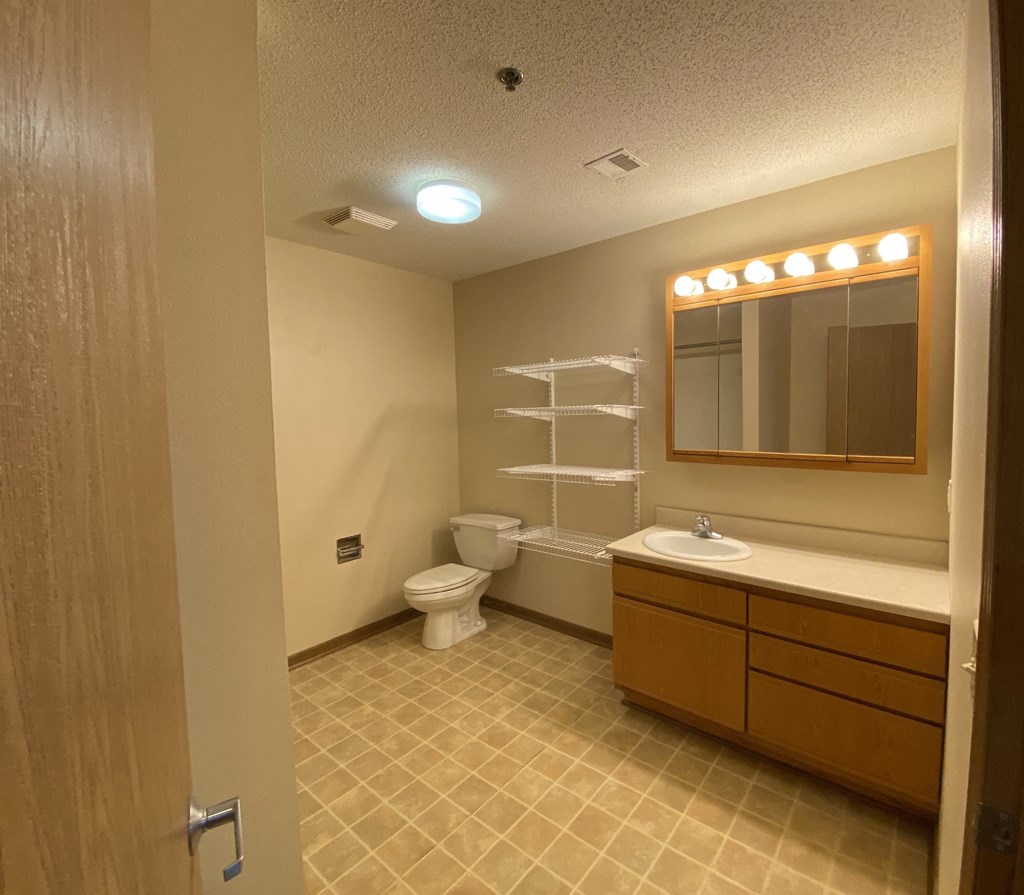 a bathroom with a toilet and a sink and a mirror