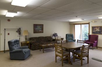 Community room with patio