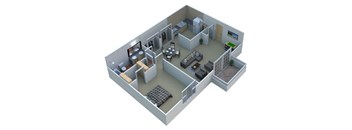 1 Bed 1 Bath Floor Plan at Cranbrook Center Apartments,18333 South Drive,Southfield MI 48076