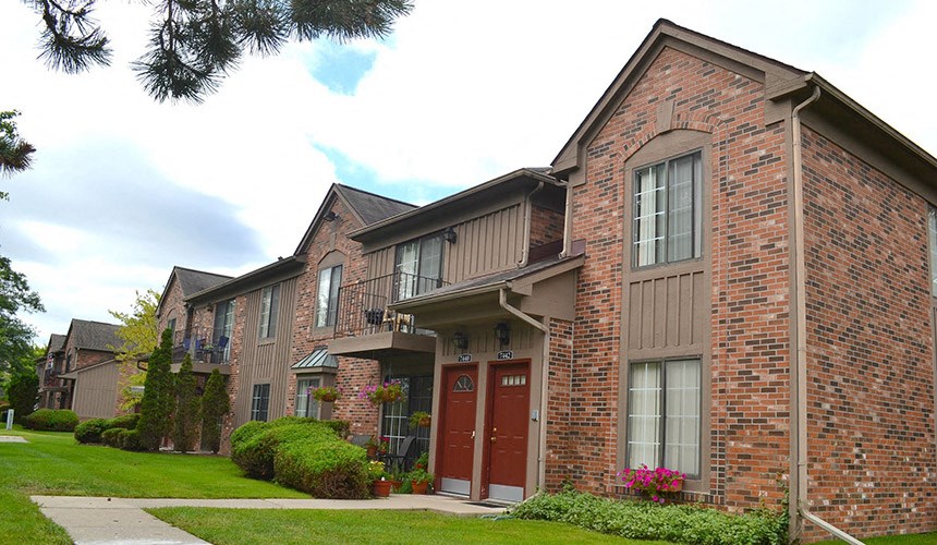Exterior brick at Pilgrim Village - Canton, MI, Canton