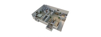 A 1 Bed 1 Bath Floorplan at Pilgrim Village - Canton, MI