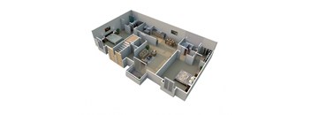 C 2 Bed 2 Bath Floorplan at Pilgrim Village - Canton, MI