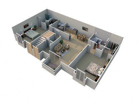 C 2 Bed 2 Bath Floorplan at Pilgrim Village - Canton, MI