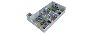 1 BEDROOM 1A10 - 1 Bedroom 1 Bathroom Floor Plan at Sterling Lake Apartments,Sterling Heights MI