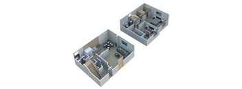 TOWNHOME 2 T11 -  2 Bedroom 1.5 Bathroom Floor Plan at Sterling Lake Apartments,48312, MI