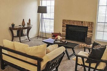 apartment fireplace at Country Club Villas