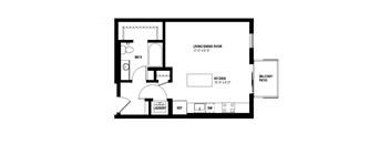Alta Floor Plan (0 beds, 1 baths, 484-515  sq.ft, rent $1,286-$1,340/month)