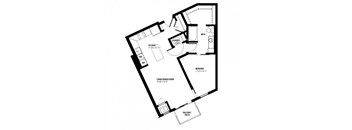 Julius Floor Plan (1 beds, 1 baths, 665-686 sq.ft, rent $1,530-$1,590/month)