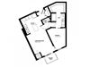 Julius-Floor Plan Julius Floor Plan (1 beds, 1 baths, 665-686 sq.ft, rent $1,530-$1,590/month)