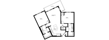 Opulent Floor Plan (2 beds, 2 baths, 1125-1180 sq.ft, rent $2,260-$2,370/month)