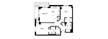 Presidio Floor Plan (2 beds, 2 baths, 1086-1162 sq.ft, rent $1,945-$2,355/month)
