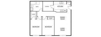 Hidden Valley Apartments in Savage, MN 2 Bedroom 1 Bathroom Apartment