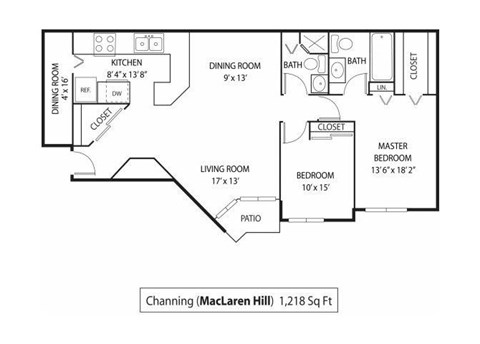 MacLaren Hill Apartments in St. Paul, MN 2 Bedroom 2 Bathroom Apartment