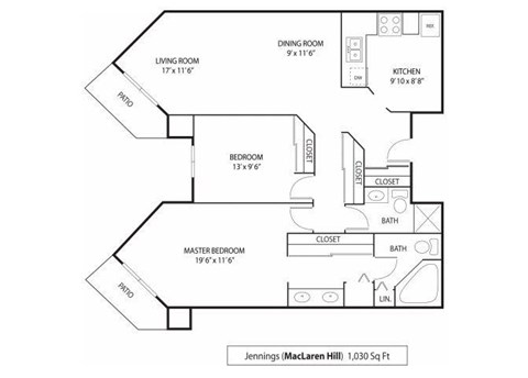 MacLaren Hill Apartments in St. Paul, MN 2 Bedroom 1 Bathroom Apartment