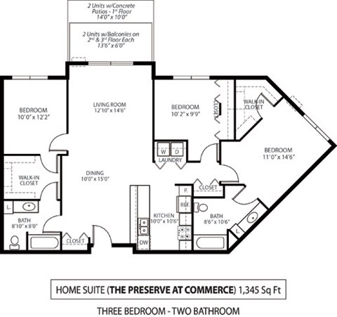 The Preserve at Commerce Apartments in Rogers, MN 3 Bedroom 2 Bath