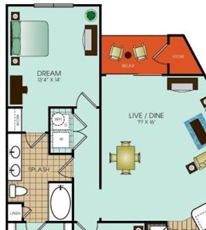 2 bedroom apartments in Richardson Texas 2 bedroom 1 bath apartment (study optional in place of 2nd bedroom) dining area, private patio and 1137 square feet