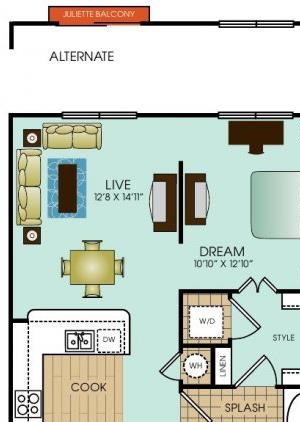 Studio apartments in Richardson Texas Studio apartment with one bath and 633 square feet